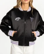 Golden State Valkyries Black Satin Bomber Jacket