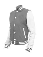 Grey and White Letterman Varsity Jacket