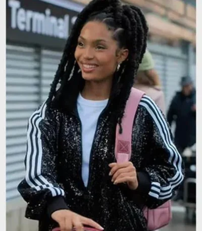 Grownish S06 Yara Shahidi Sequin Bomber Jacket