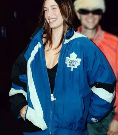 Hailey Bieber Toronto Maple Leafs Jacket