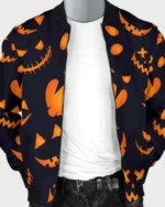 Halloween Pumpkins Pattern Black Jacket