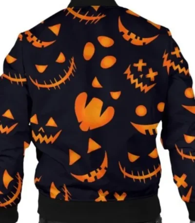 Halloween Pumpkins Pattern Black Jacket