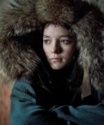 Hanna Corduroy Coat With Fur Blue Hood