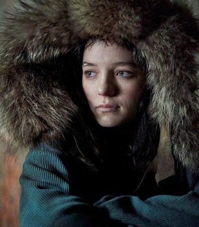 Hanna Corduroy Coat With Fur Blue Hood