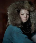 Hanna Corduroy Coat With Fur Blue Hood