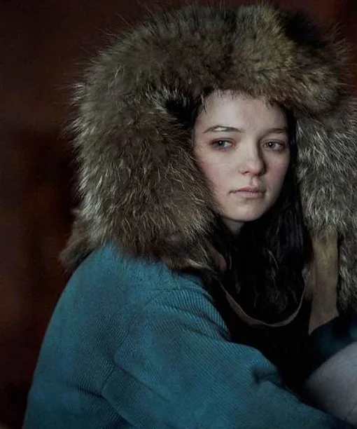 Hanna Corduroy Coat With Fur Blue Hood Hanna Corduroy Coat With Fur Blue Hood