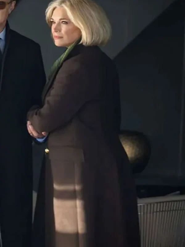Hannah Waddingham The Woman in Cabin 10 Brown Coat
