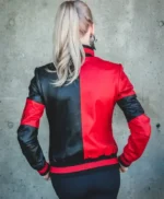 Harley Quinn Genuine Red and Black Leather Jacket
