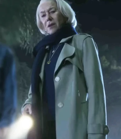 Helen Mirren The Thursday Murder Club Green Coat