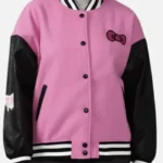 Hello Kitty Pink and Black Varsity Jacket
