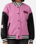 Hello Kitty Pink and Black Varsity Jacket