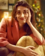 I Hate Christmas 2022 Pilar Fogliati Pink Coat