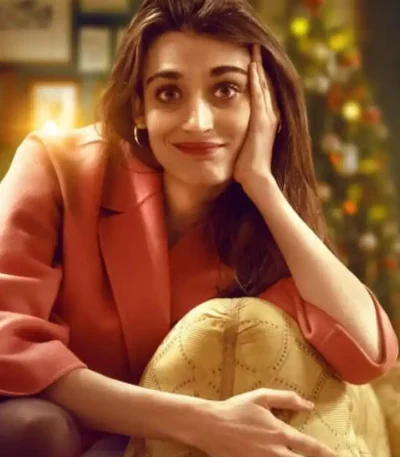 I Hate Christmas 2022 Pilar Fogliati Pink Coat