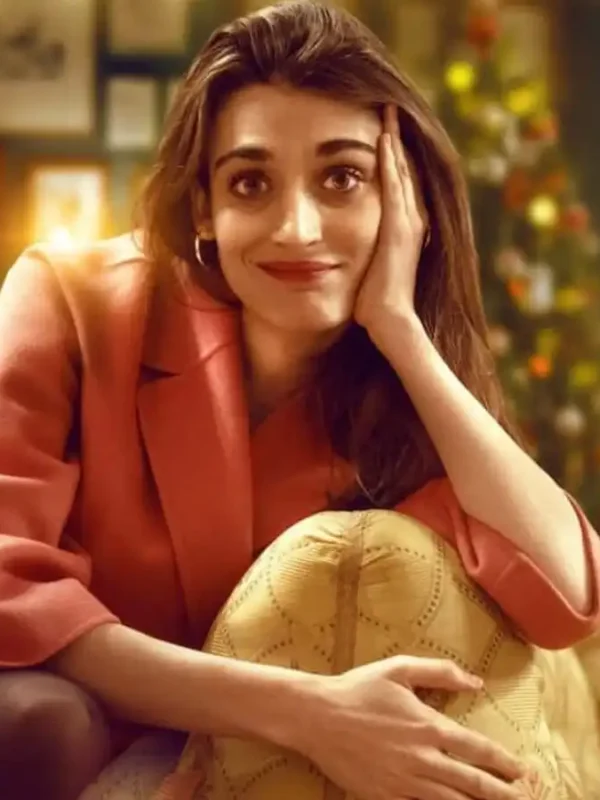 I Hate Christmas 2022 Pilar Fogliati Pink Coat