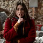 I Hate Christmas 2022 Pilar Fogliati Red Jacket