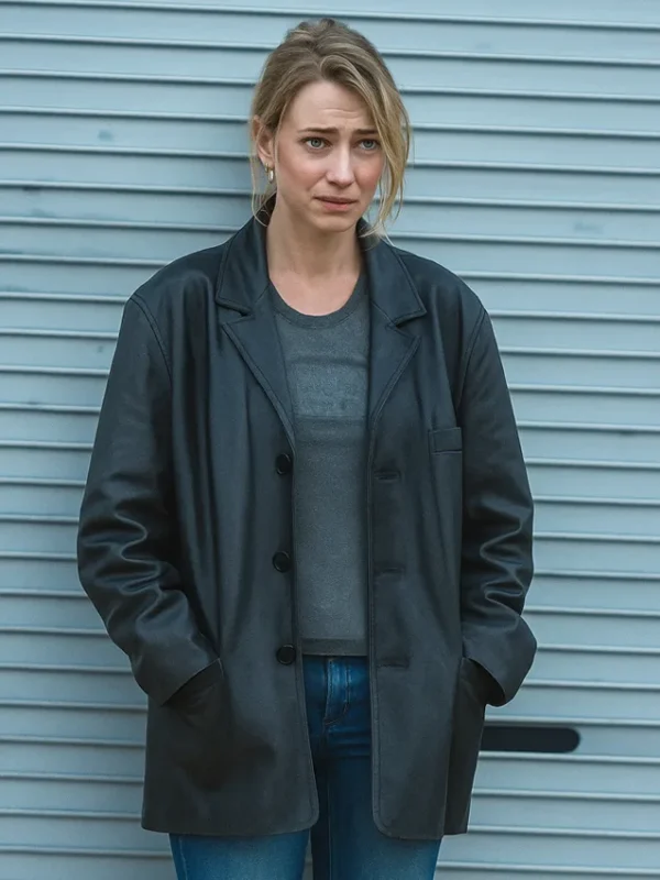 Imogen Poots All of You Black Leather Coat