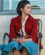 India Eisley I Am the Night Fauna Hodel Red Fleece Jacket