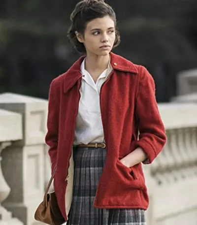 India Eisley I Am the Night Fauna Hodel Red Fleece Jacket