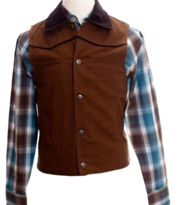 Jake Longbow Ransom Canyon Brown Denim Vest