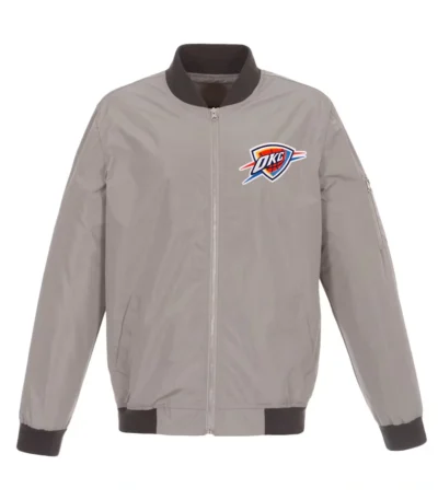 Jan Marks Oklahoma City Thunder Grey Bomber Jacket