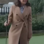 Janel Parrish Return to Office Brown Coat