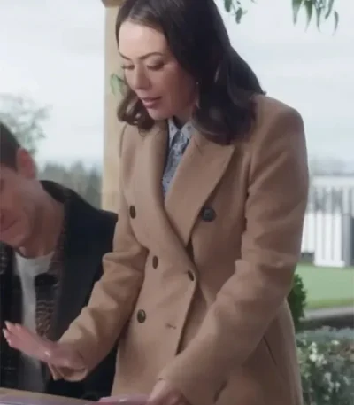 Janel Parrish Return to Office Brown Coat