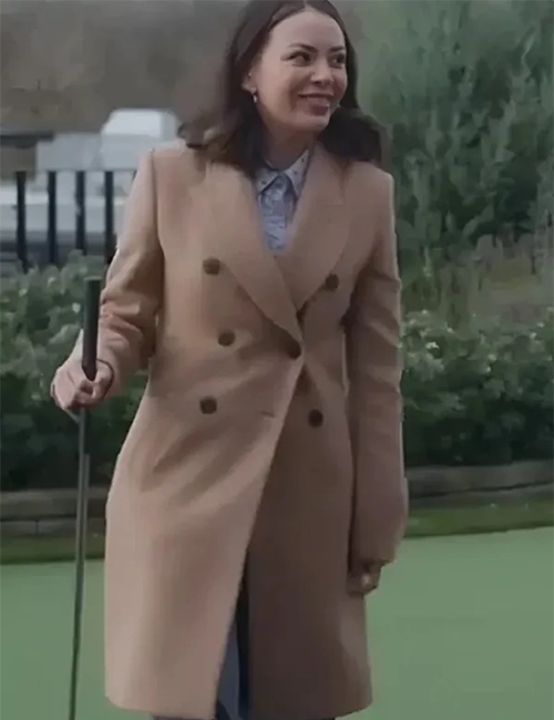 Janel Parrish Return to Office Brown Coat Janel Parrish Return to Office Brown Coat