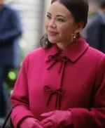 Janel Parrish Sugarplummed Pink Wool Coat
