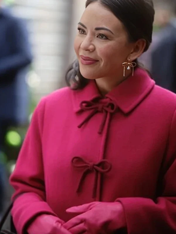 Janel Parrish Sugarplummed Pink Wool Coat