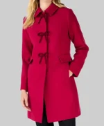 Janel Parrish Sugarplummed Pink Wool Coat