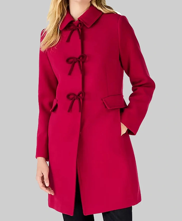 Janel Parrish Sugarplummed Pink Wool Coat Janel Parrish Sugarplummed Pink Wool Coat