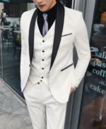 Javier Single Breasted 3 Piece White Tuxedo Suit