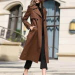 Jessica Brown Double Belted Cuffs Cropped Trench Coat