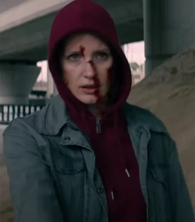 Jessica Chastain Ava Cotton Grey Jacket