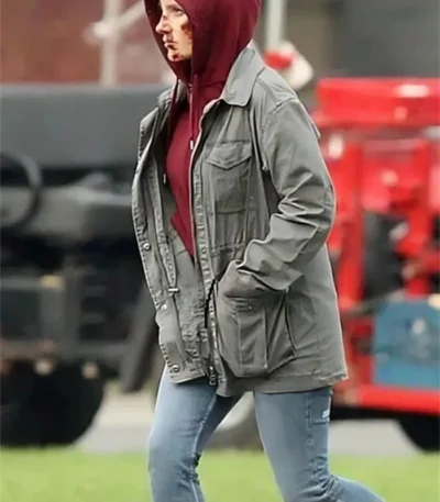 Jessica Chastain Ava Cotton Grey Jacket