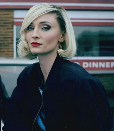 Joan Sophie Turner Black Bomber Jacket