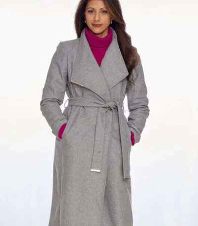 Jolly Good Christmas Reshma Shetty Grey Wool Coat
