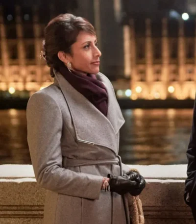 Jolly Good Christmas Reshma Shetty Grey Wool Coat