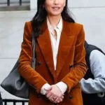 Julianna Margulies The Morning Show S3 Brown Corduroy Coat