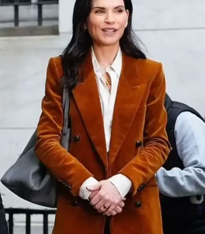 Julianna Margulies The Morning Show S3 Brown Corduroy Coat