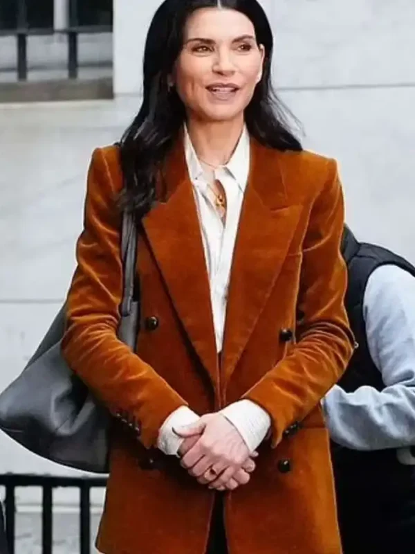 Julianna Margulies The Morning Show S3 Brown Corduroy Coat