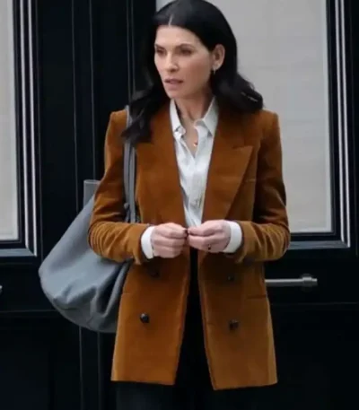 Julianna Margulies The Morning Show S3 Brown Corduroy Coat