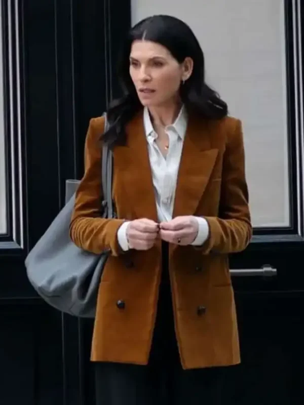 Julianna Margulies The Morning Show S3 Brown Corduroy Coat