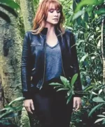 Jurassic World 3 Claire Dearing Cropped Bomber Leather Jacket