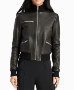 Jurassic World 3 Claire Dearing Cropped Bomber Leather Jacket