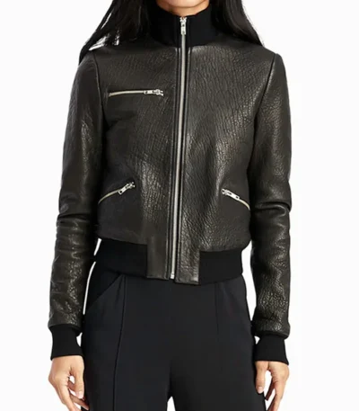 Jurassic World 3 Claire Dearing Cropped Bomber Leather Jacket