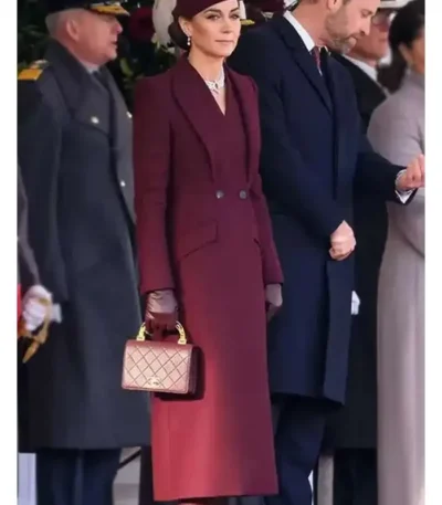 Kate Middleton Burgundy Wool Coat