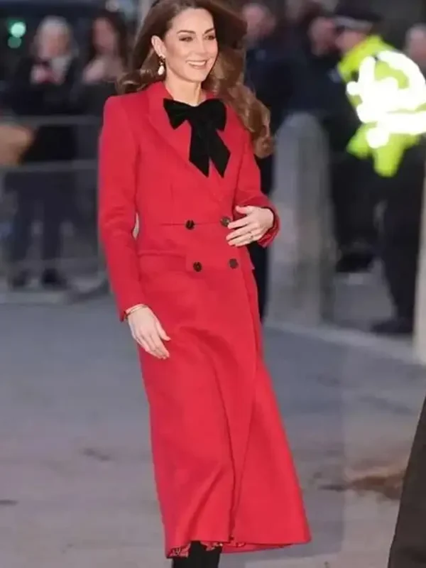 Kate Middleton Red Wool Coat