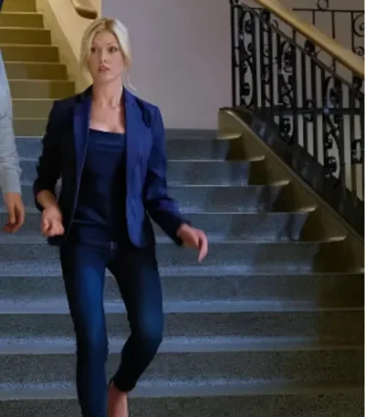 Katherine McNamara True Justice Family Ties Blue Blazer