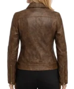 Kathleen Brown Distressed Sheepskin Women’s Leather Jacket